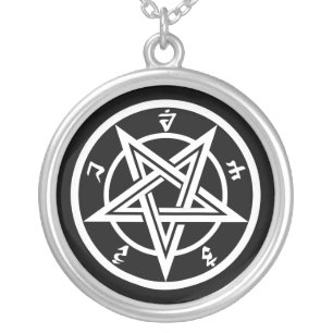 Classic pentagram symbol silver plated necklace