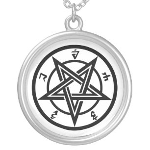 Classic pentagram symbol silver plated necklace