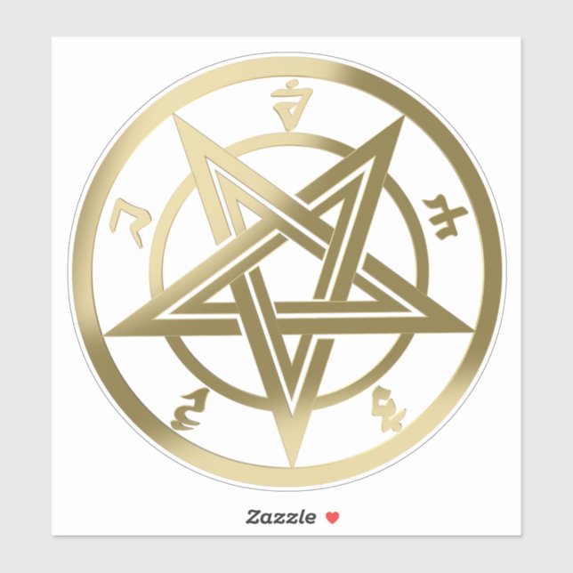 Classic pentagram symbol sticker (Sheet)
