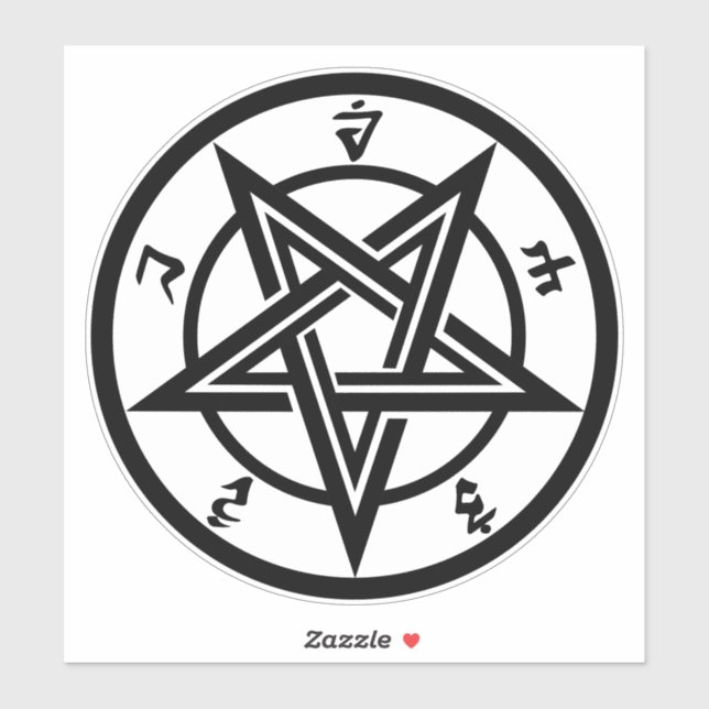 Classic pentagram symbol sticker (Sheet)
