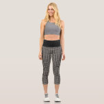 Classic Pepita Houndstooth Pattern Black and Grey Capri Leggings<br><div class="desc">Cool vintage houndstooth pattern,  classic fashion pattern for every day. Simple pepita pattern design in pastel color for little retro style. Evergreen pepita for a little nostalgia.</div>