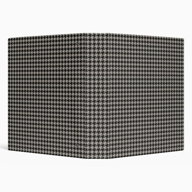 Classic Pepita Houndstooth Pattern Black Grey   3 Ring Binder (Background)