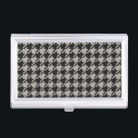 Classic Pepita Houndstooth Pattern Black Grey   Business Card Case<br><div class="desc">Evergreen elegant and classic fabric pattern,  featuring pepita / houndstooth pattern in black and grey combination.</div>