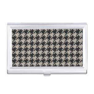 Classic Pepita Houndstooth Pattern Black Grey   Business Card Case