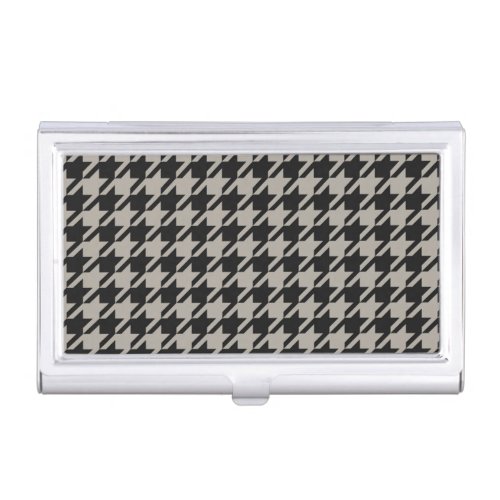 Classic Pepita Houndstooth Pattern Black Grey   Business Card Case