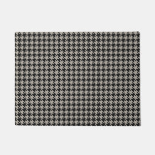 Classic Pepita Houndstooth Pattern Black Grey Doormat