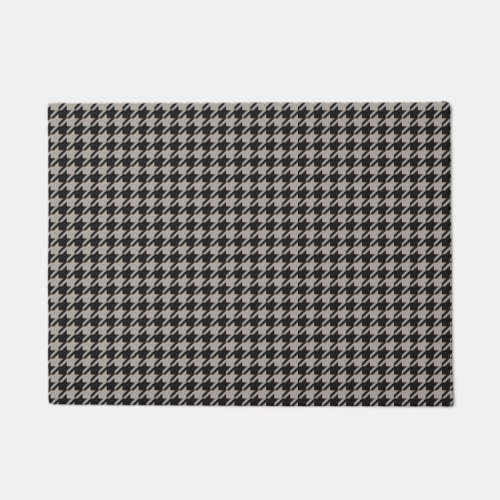 Classic Pepita Houndstooth Pattern Black Grey   Doormat
