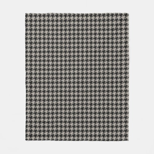 Classic Pepita Houndstooth Pattern Black Grey   Fleece Blanket