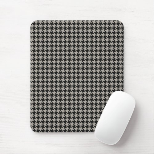 Classic Pepita Houndstooth Pattern Black Grey   Mouse Pad