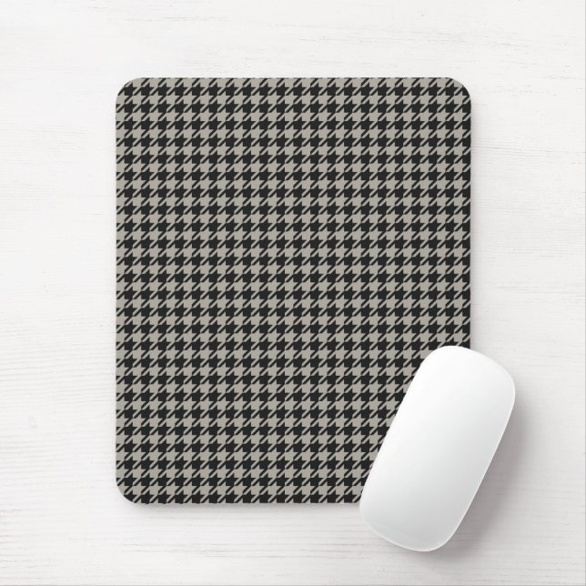 Classic Pepita Houndstooth Pattern Black Grey   Mouse Pad (With Mouse)