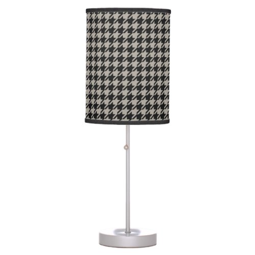 Classic Pepita Houndstooth Pattern Black Grey  Table Lamp