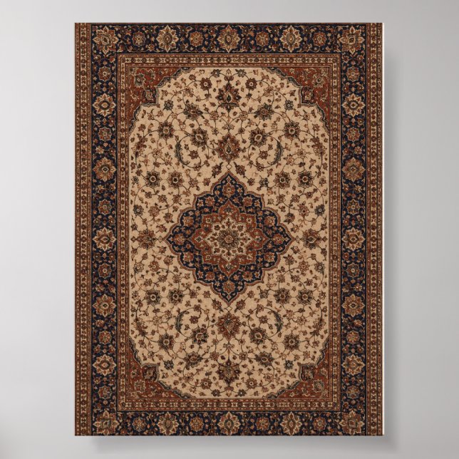 Classic Persian Oriental Rug Pattern Home Decor (Front)