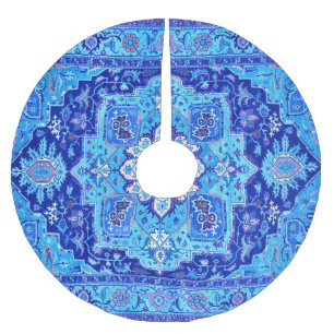 CLASSIC PERSIAN RUG - Blue Brushed Polyester Tree Skirt