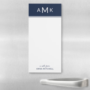 Classic Personal Monogram Magnetic Notepad