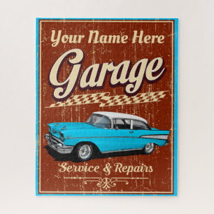 Classic Personalized 1957 Garage Jigsaw Puzzle