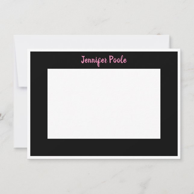 Classic Personalized Black, White and Pink Invitation (Front)