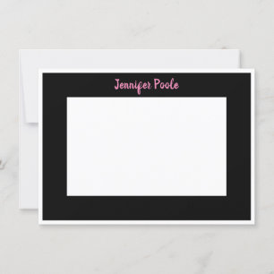 Classic Personalized Black, White and Pink Invitation