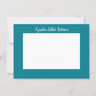 Classic Personalized Blue Green and White Flat Invitation