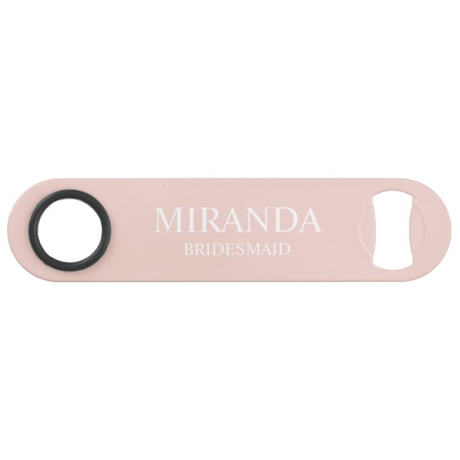 Classic Personalized Bridesmaid Name Bar Key (Front (Horizontal))