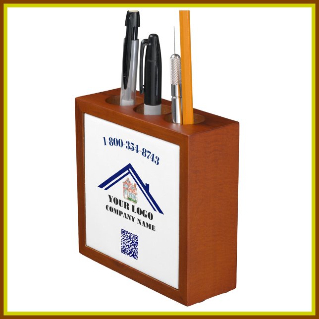 Classic Personalized Custom Logo QR Code   Desk Organizer (Creator Uploaded)