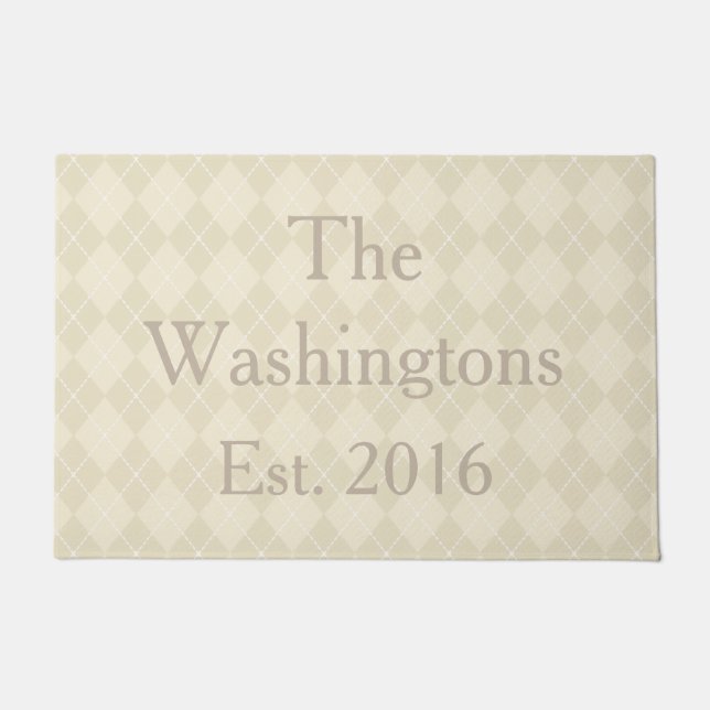 Classic Personalized Doormat Welcome Mat Rug Gift (Front)