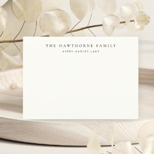 Classic Personalized Family Monogram Stationery Note Card