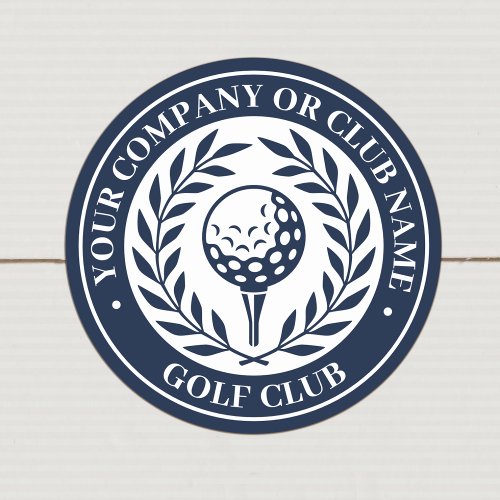 Classic Personalized Golf Club Company Dark Blue Classic Round Sticker