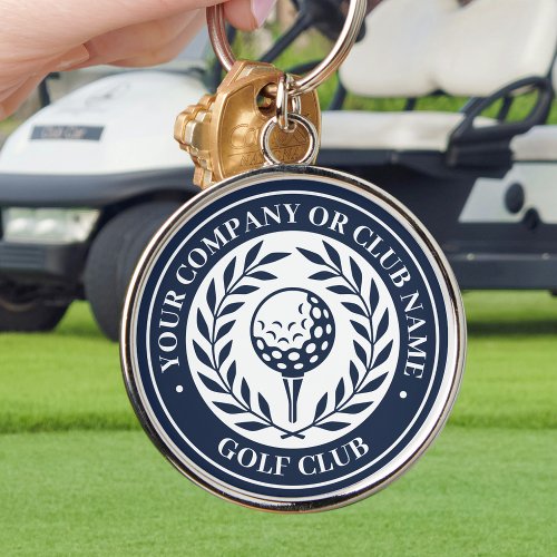 Classic Personalized Golf Club Company Dark Blue Keychain