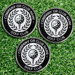 Classic Personalized Golf Club Company Name Black Golf Ball Marker at Zazzle