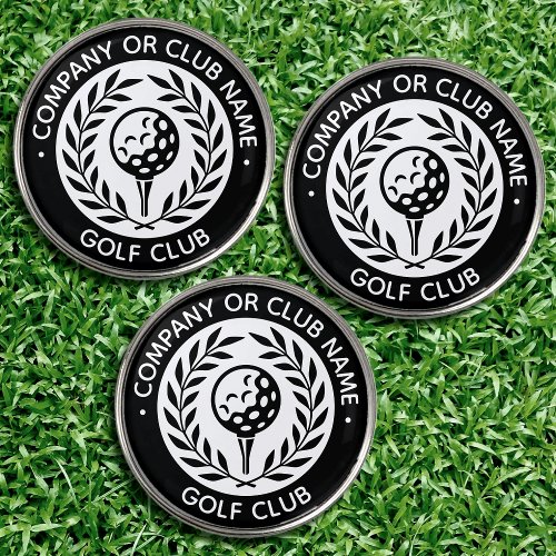 Classic Personalized Golf Club Company Name Black Golf Ball Marker