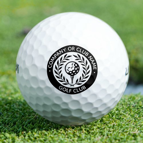 Classic Personalized Golf Club Company Name Black Golf Balls