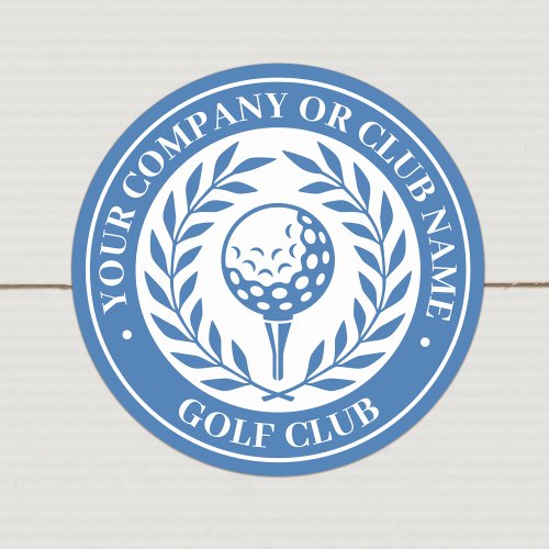 Classic Personalized Golf Club Company Name Blue Classic Round Sticker