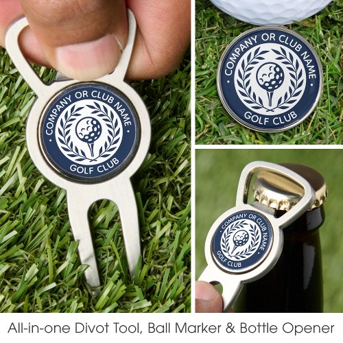 Classic Personalized Golf Club Company Name Blue Divot Tool