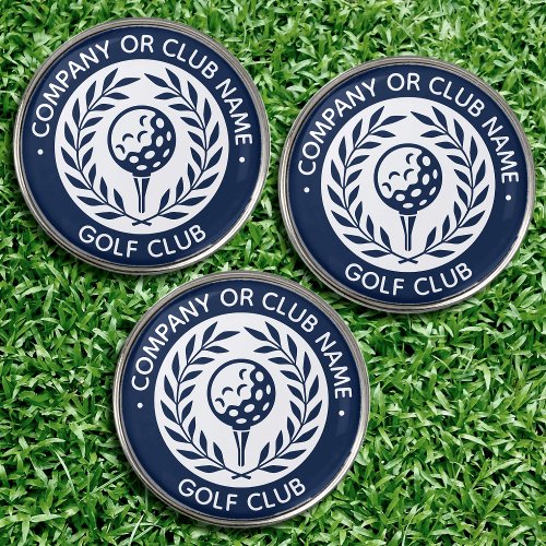 Classic Personalized Golf Club Company Name Blue Golf Ball Marker