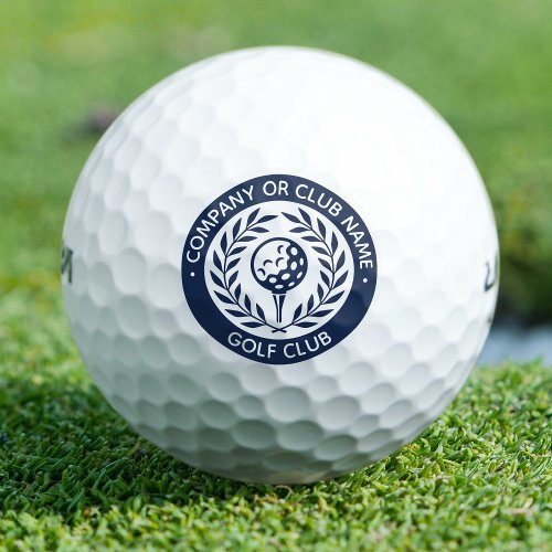Classic Personalized Golf Club Company Name Blue Golf Balls