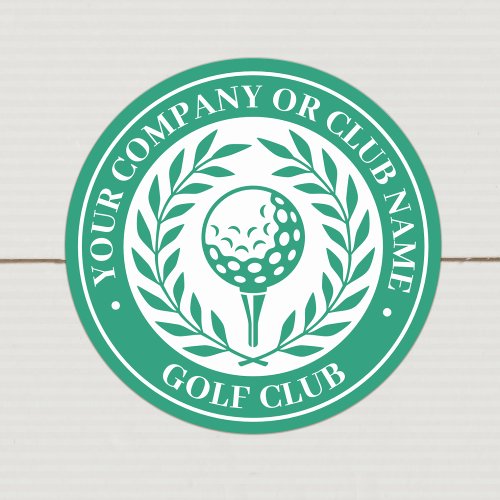 Classic Personalized Golf Club Company Name Green Classic Round Sticker