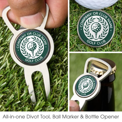 Classic Personalized Golf Club Company Name Green Divot Tool