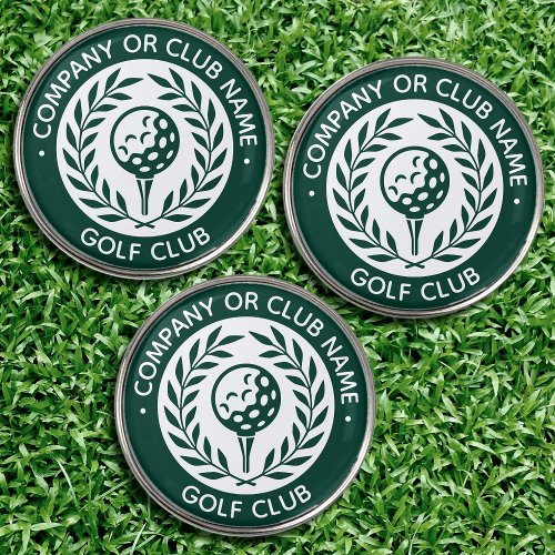Classic Personalized Golf Club Company Name Green Golf Ball Marker