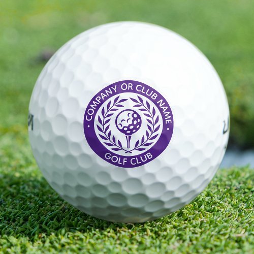 Classic Personalized Golf Club Company Name Purple Golf Balls