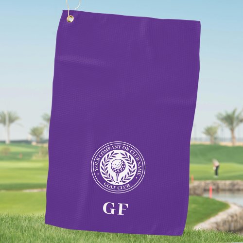Classic Personalized Golf Club Company Name Purple Golf Towel