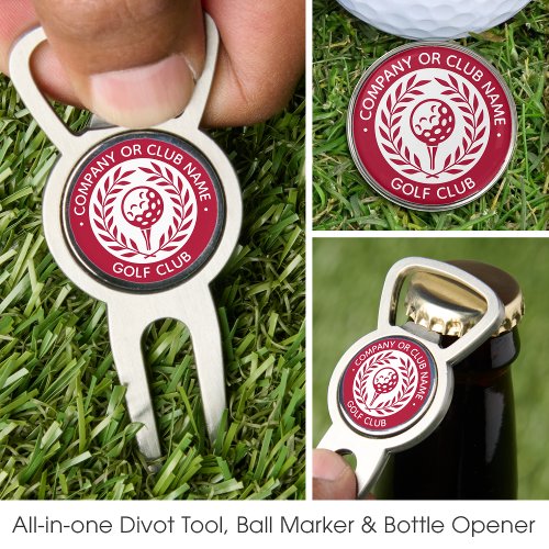 Classic Personalized Golf Club Company Name Red Divot Tool