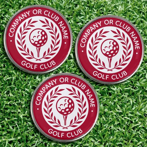Classic Personalized Golf Club Company Name Red Golf Ball Marker