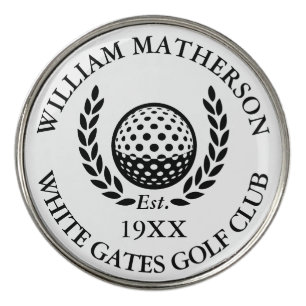 Classic Personalized Golf Club Name Ball Marker