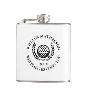 Classic Personalized Golf Club Name Flask