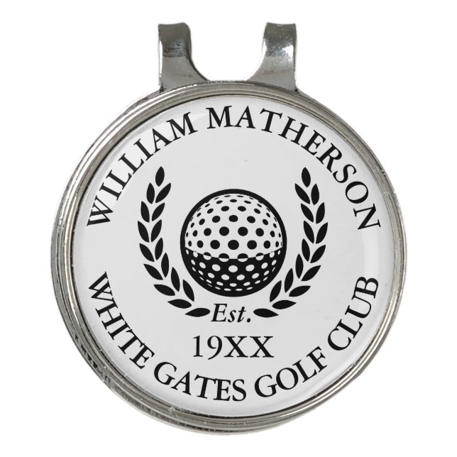 Classic Personalized Golf Club Name Hat Clip (Front)