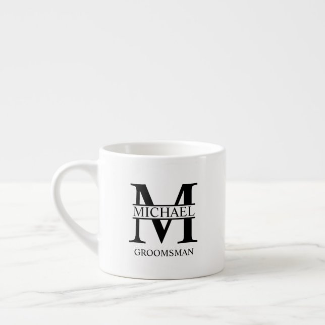 Classic Personalized Groomsman Coffee Mug (Left)