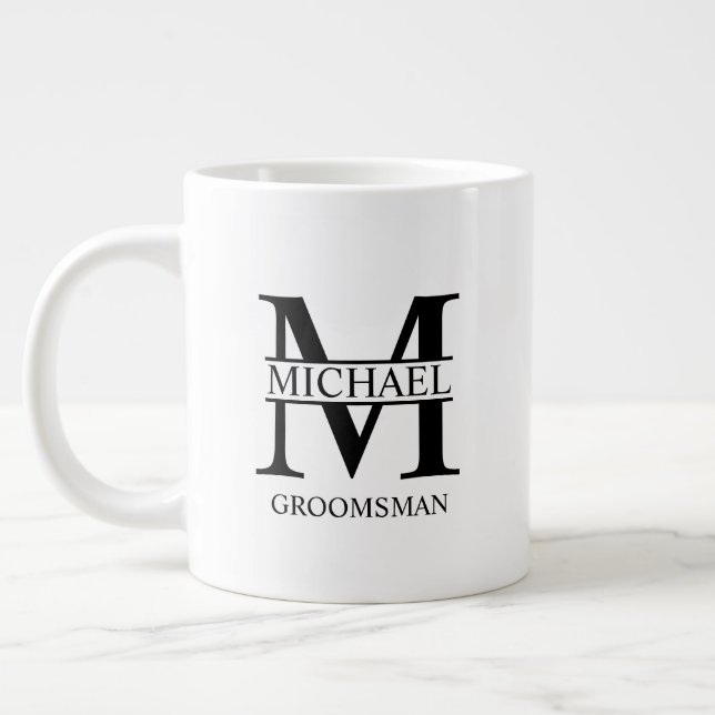 Classic Personalized Groomsman Coffee Mug (Left)