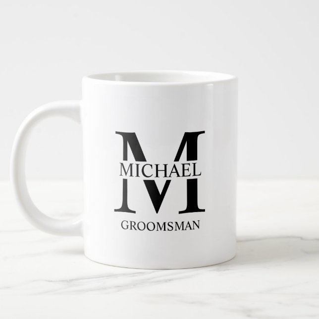 Classic Personalized Groomsman Coffee Mug (Left)