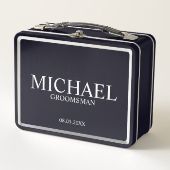 Classic Personalized Groomsman Metal Gift Box by manadesignco at Zazzle