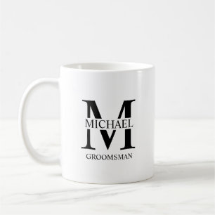 Classic Personalized Groomsman Monogram and Name Coffee Mug